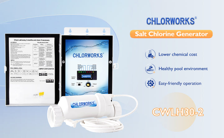  ChlorWorks Salt Water Pool Chlorinator System - Up to